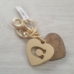 Coach Signature Hearts Key Ring